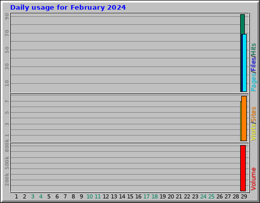 Daily usage for February 2024