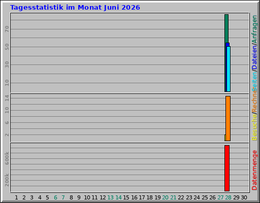 Tagesstatistik im Monat Juni 2026