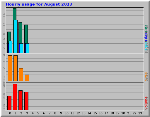 Hourly usage for August 2023