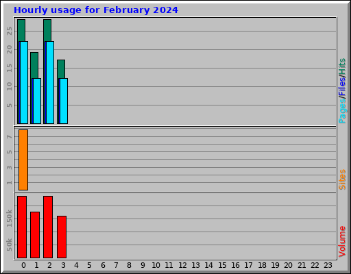 Hourly usage for February 2024