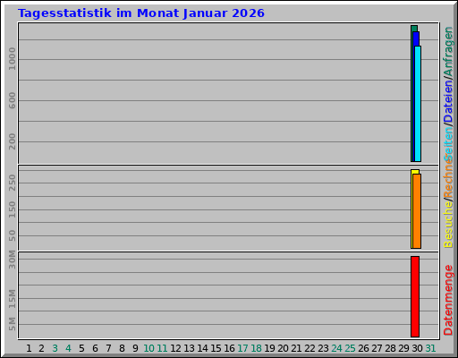 Tagesstatistik im Monat Januar 2026