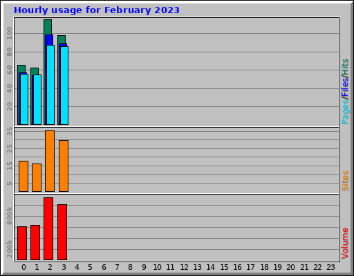Hourly usage for February 2023