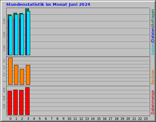 Stundenstatistik im Monat Juni 2024